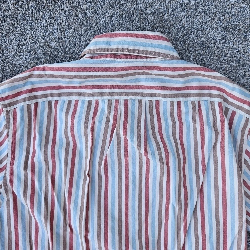 J.Crew Untucked Slim Organic Cotton Stretch Secret Wash Poplin Striped Shirt S